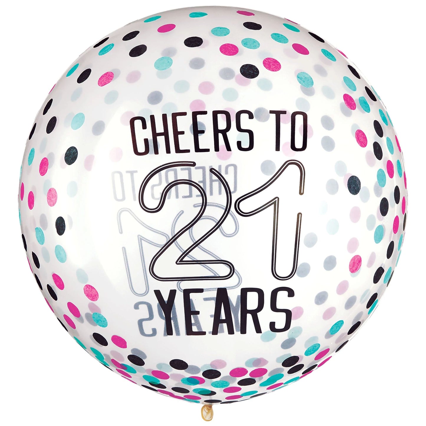 FINALLY 21 24" LATEX CONFETTI B