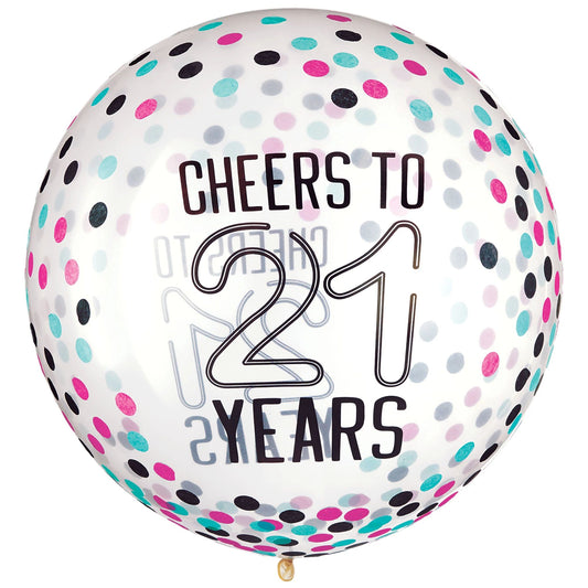 FINALLY 21 24" LATEX CONFETTI B