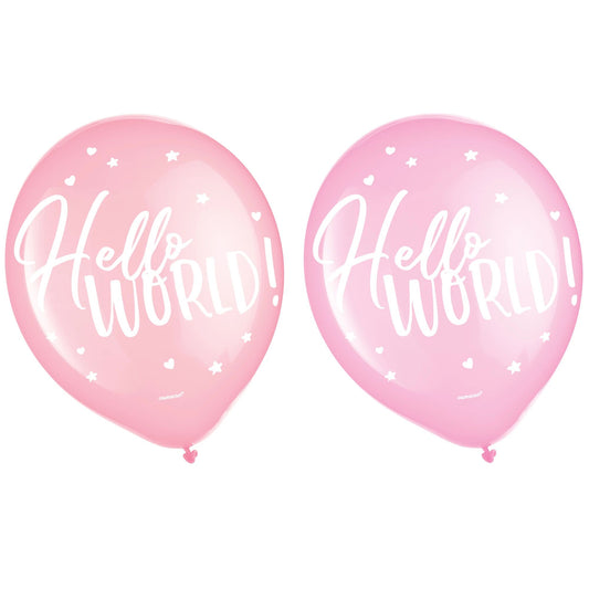 OH BABY 12 IN LATEX 15 CT PINK