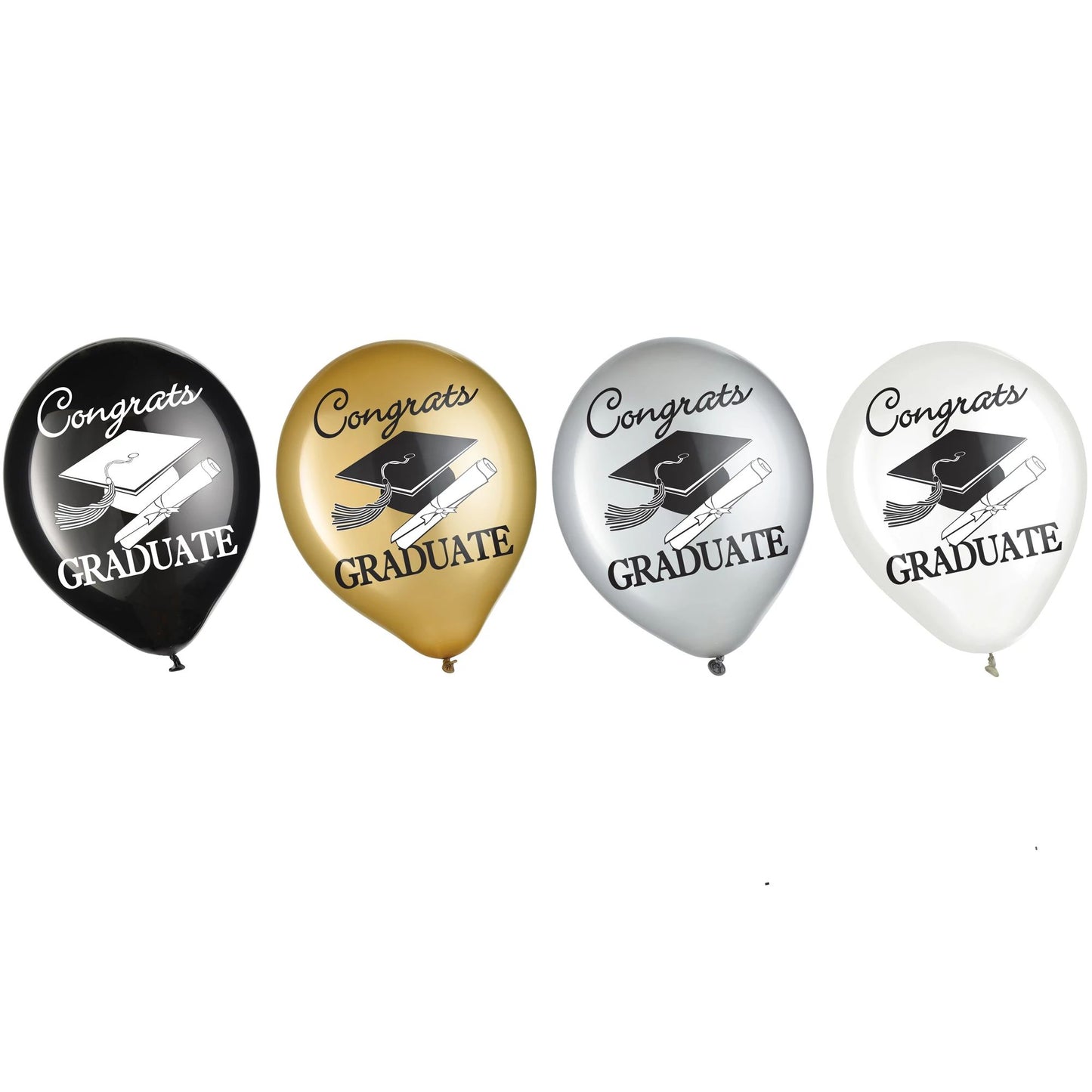 12" LATEX GRAD BALLOONS - 15 CT