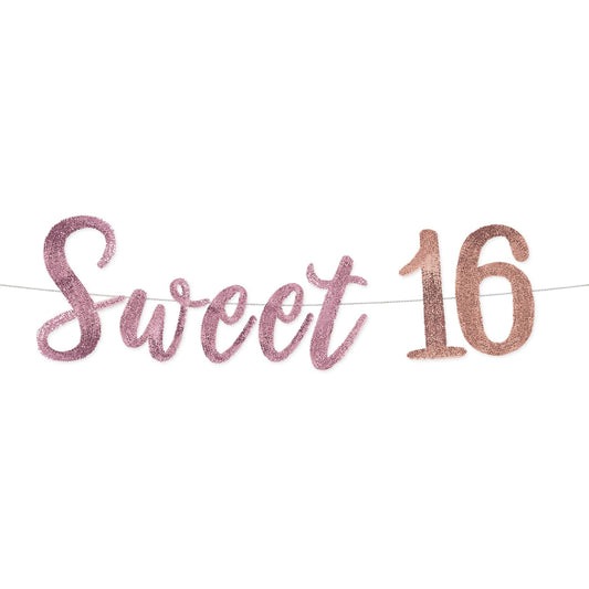 SWEET 16 SEQUIN BANNER