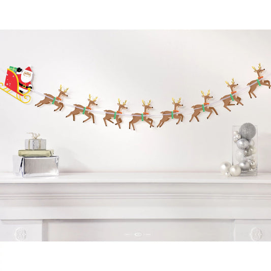 SANTA & REINDEER PAPER BANNER