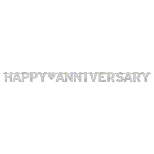 SILVER HAPPY ANNIVERSARY LTR BN