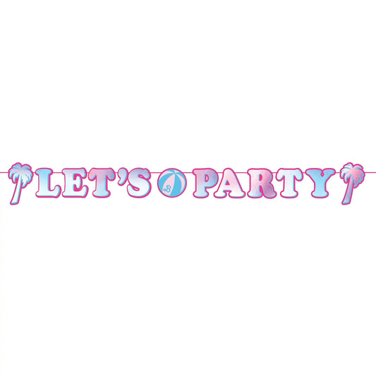 MALIBU BARBIE LETTER BANNER LET'S PARTY