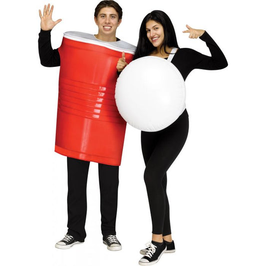 ADULT BEER PONG COSTUME COUPLE SET