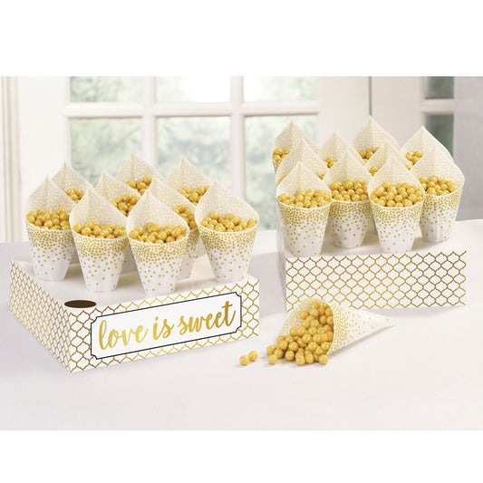 WEDDING SNACK CONES WITH TRAY