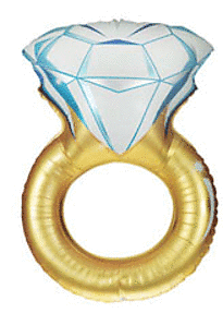 WEDDING RING SHAPE 37" MYLAR-PKG
