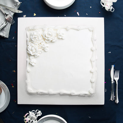 18" WHITE SQ CAKE DRUM