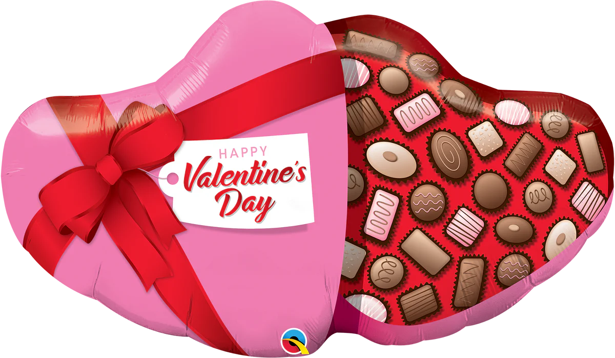 VDAY CANDY BOX 39" MYLAR
