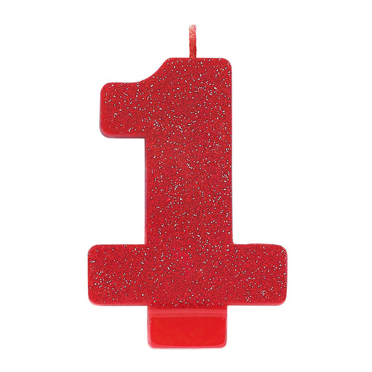 GLITTER CANDLE #1 RED