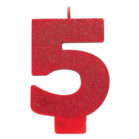 GLITTER # 5 RED CANDLE