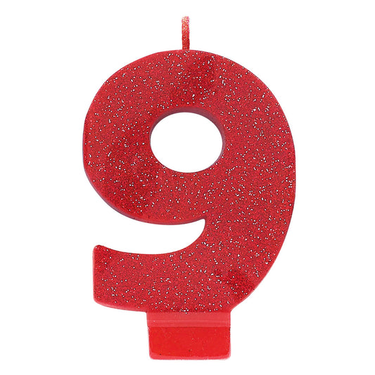 GLITTER # 9 RED CANDLE