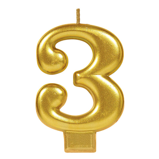 GOLD METALLIC # 3 CANDLE