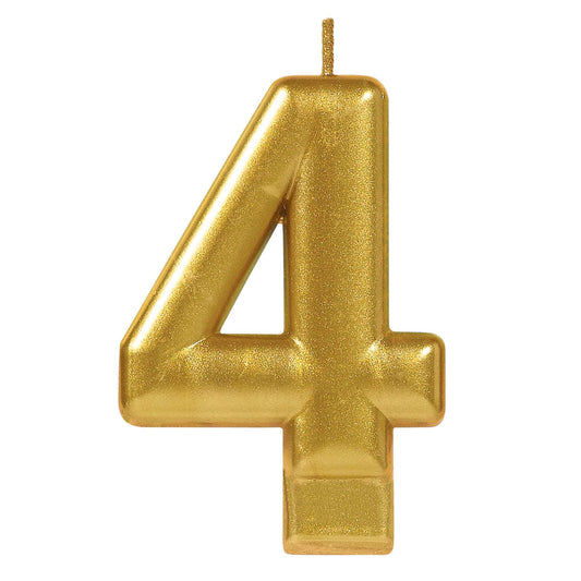 METALLIC GOLD # 4 CANDLE