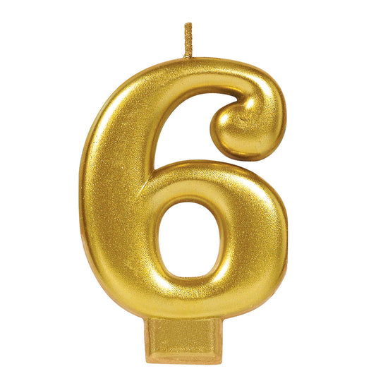 METALLIC GOLD # 6 CANDLE