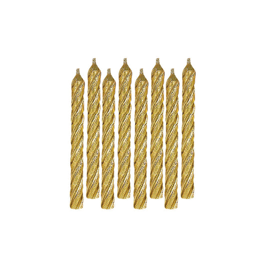 LARGE  SPIRAL CANDLES GOLD