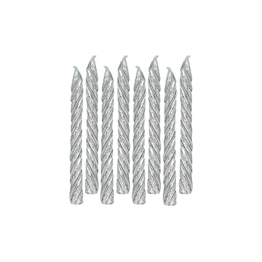 LARGE SPIRAL CANDLES SILVER