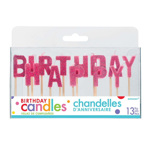 PICK HAPPY BDAY CANDLES PINK