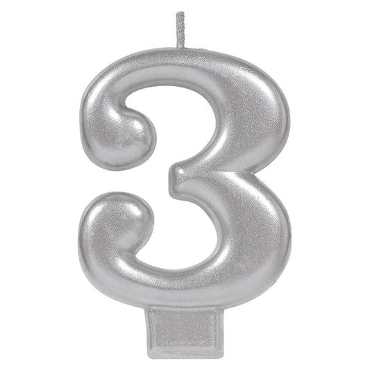 METALLIC SILVER CANDLE #3