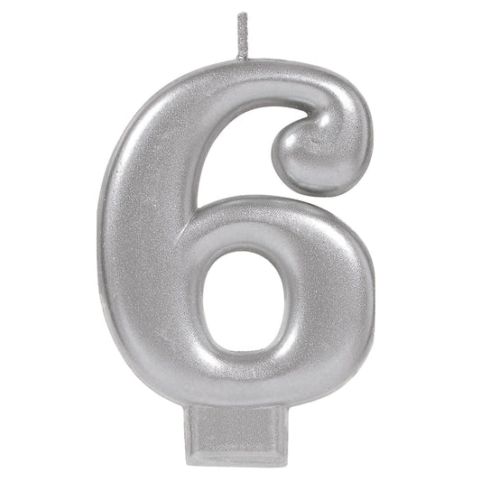 METALLIC SILVER CANDLE #6
