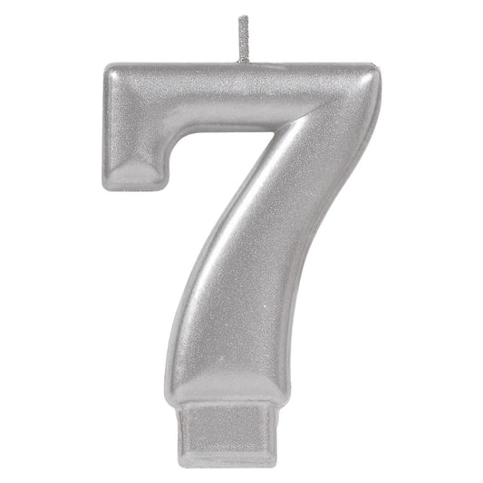 METALLIC SILVER # 7 CANDLE