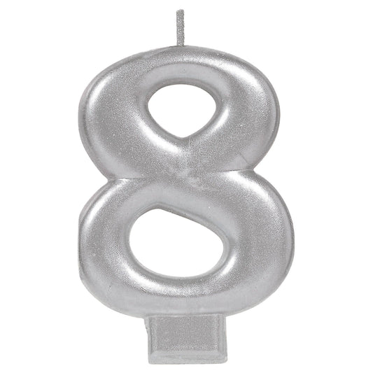METALLIC SILVER CANDLE #8
