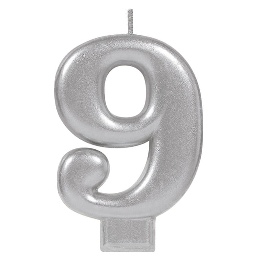 METALLIC SILVER CANDLE #9