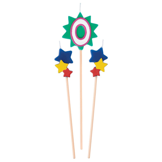 BDAY PICK STAR CANDLE #0