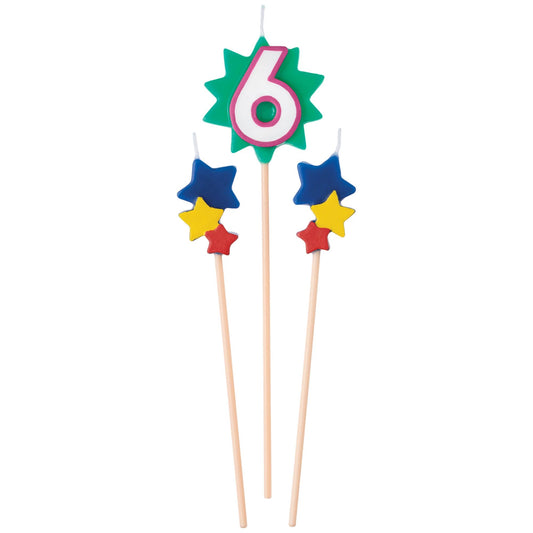 BDAY PICK STAR CANDLE #6