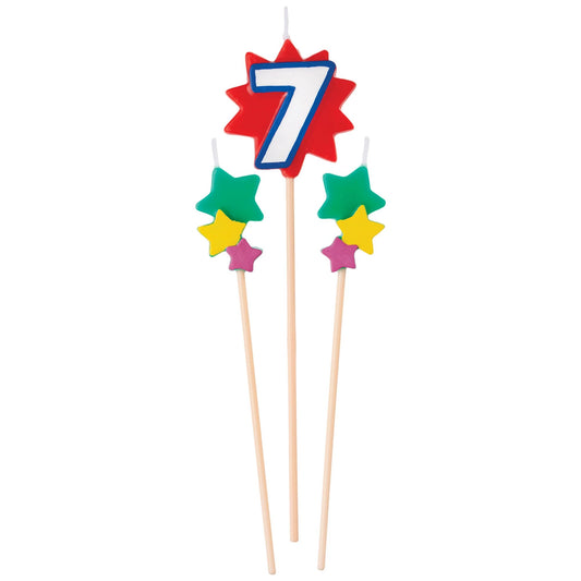 BDAY PICK STAR CANDLE #7