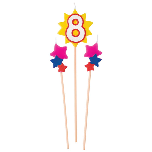 BDAY PICK STAR CANDLE #8