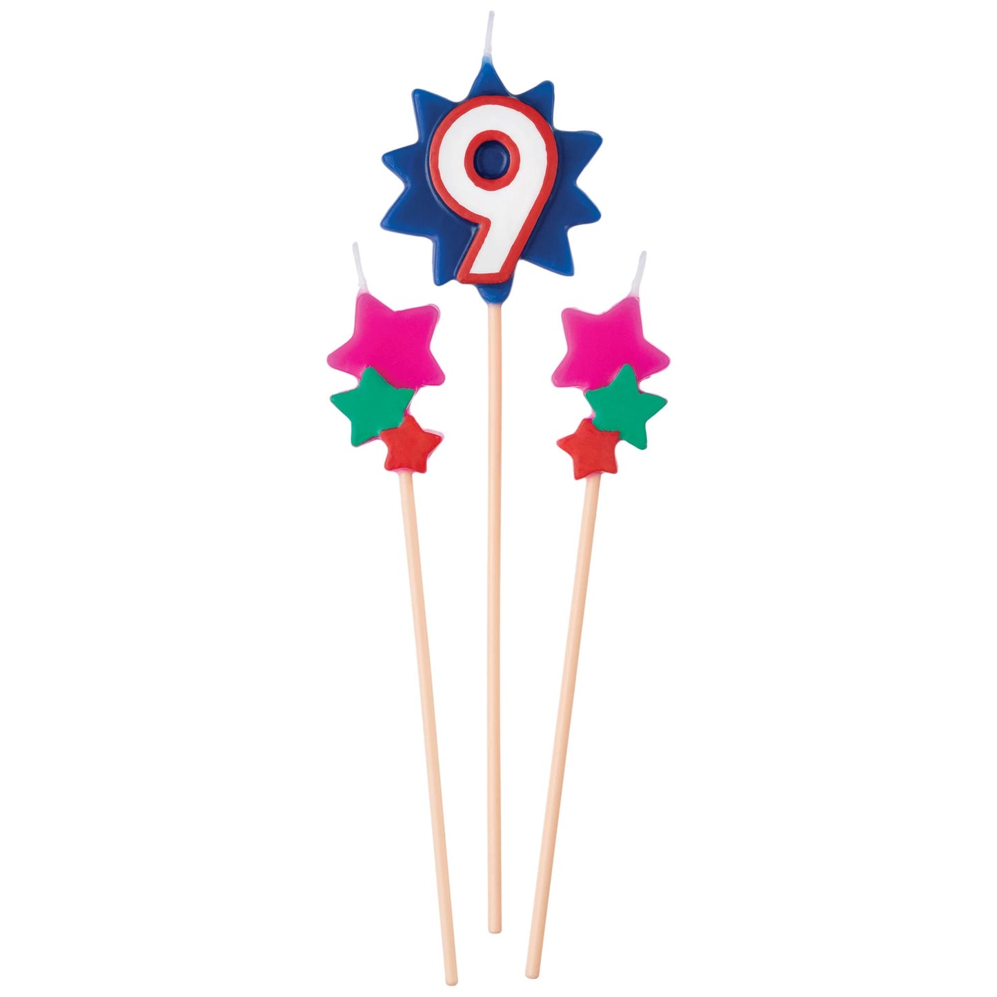BDAY PICK STAR CANDLE #9