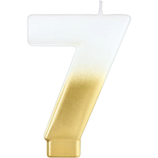 WHITE/GOLD CANDLE # 7