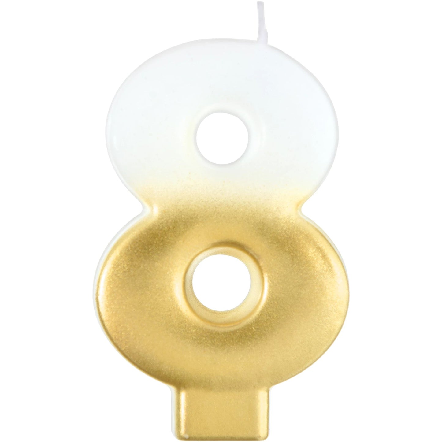 WHITE/GOLD CANDLE # 8