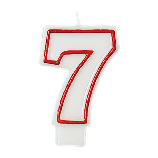 RED/WHITE BIRTHDAY CANDLE #7