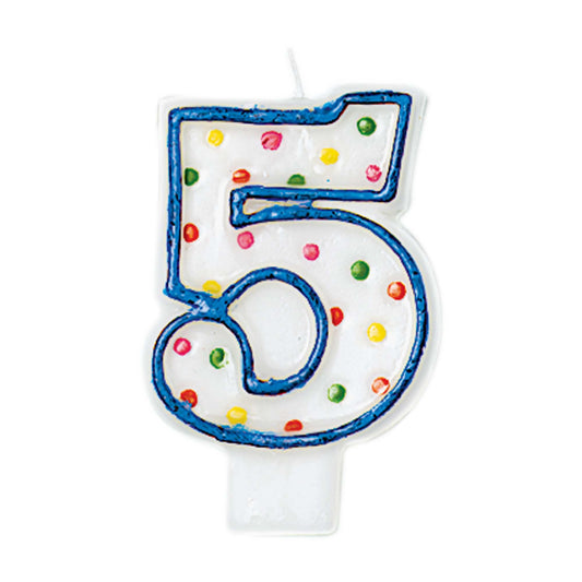 POLKA DOTS BIRTHDAY CANDLE #5