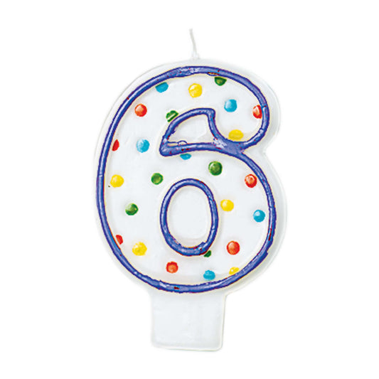 POLKA DOTS BIRTHDAY CANDLE #6