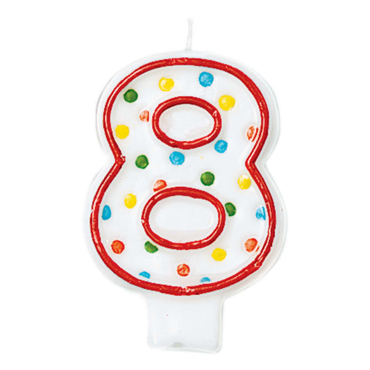 POLKA DOTS BIRTHDAY CANDLE #8