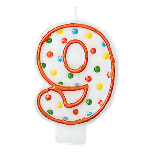 POLKA DOTS BIRTHDAY CANDLE #9