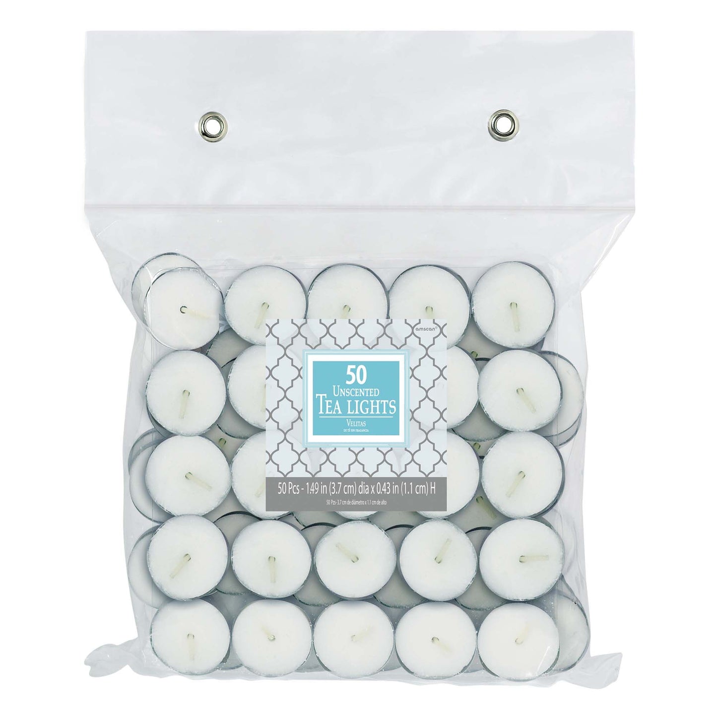 UNSCENTED TEALIGHT CANDLES 50CT