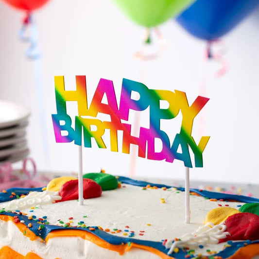 CAKE TOPPER RAINBOW HAPPY BDAY
