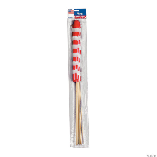 18" X 11" LARGE PLASTIC AMERICAN FLAG 12CT