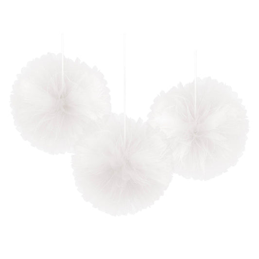 WHITE TULLE FLUFFY DECORATIONS