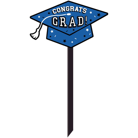 BLUE GRAD LAWN SIGN