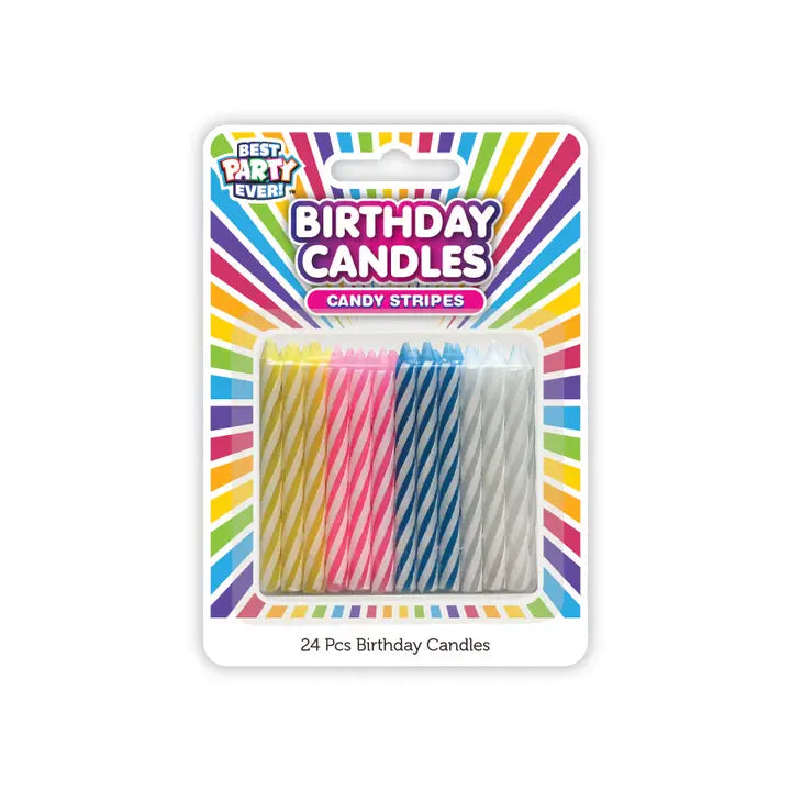 BDAY CANLDES - CANDY STRIPES PASTEL