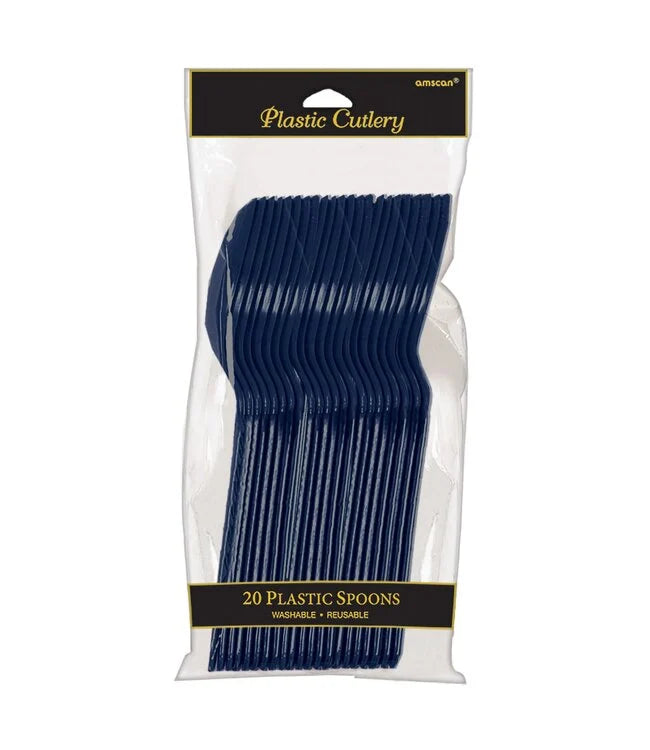 TRUE NAVY PLASTIC SPOONS