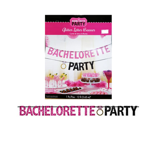 BACHELORETTE PARTY GLITTER LTR BANNER