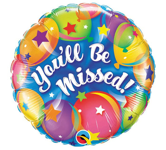 YOU'LL BE MISSED 18" MYLAR-PKG