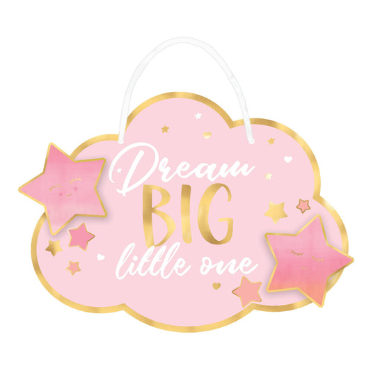 OH BABY HANGING SIGN PINK