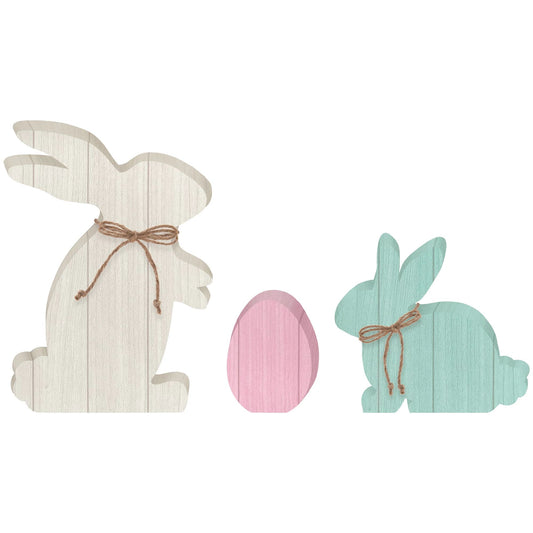 EASTER BUNNY WOOD TABLE DECOR